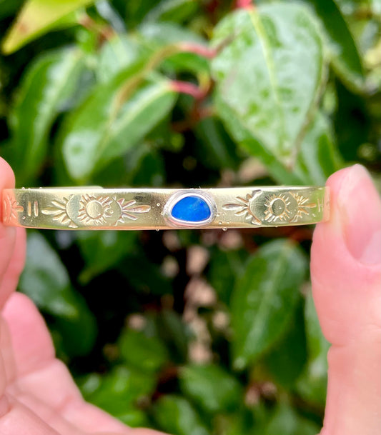 Australian Opal Brass Cuff 1