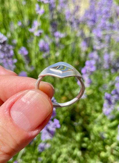 Sterling and 10k Gold Shield Ring size 9