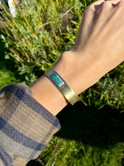 Mixed metal Turquoise Cuff 4