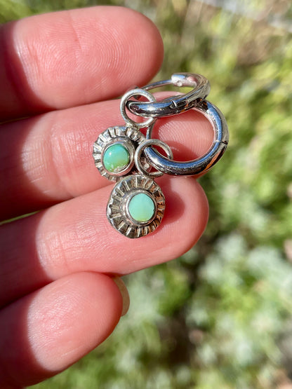 Sonoran Gold turquoise Huggie Hoop Earrings