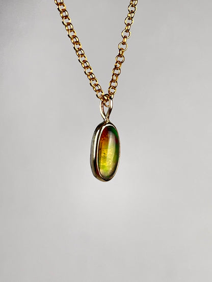 Mexican Fire Opal Pendant in 14k Gold