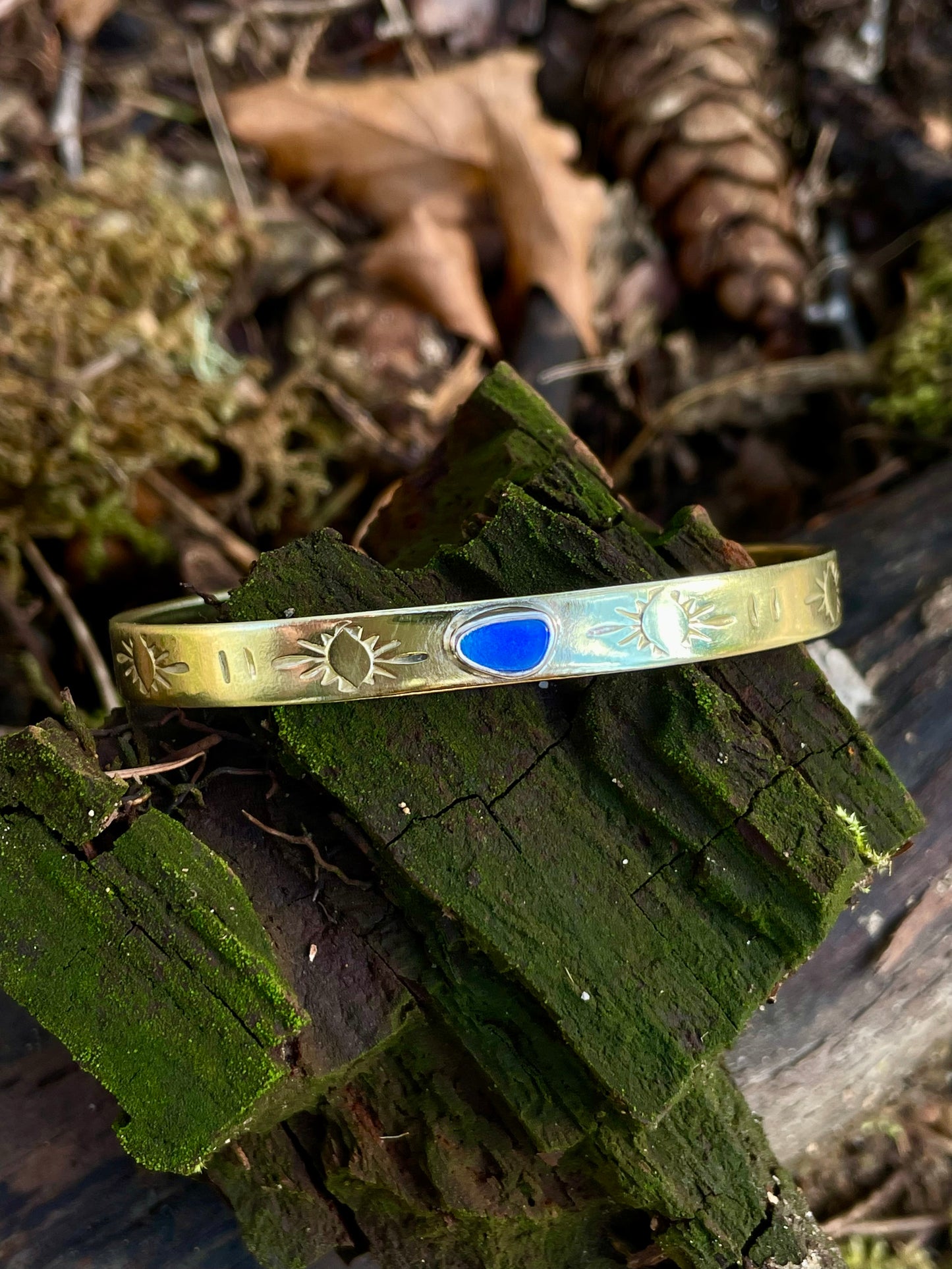Australian Opal Brass Cuff 1
