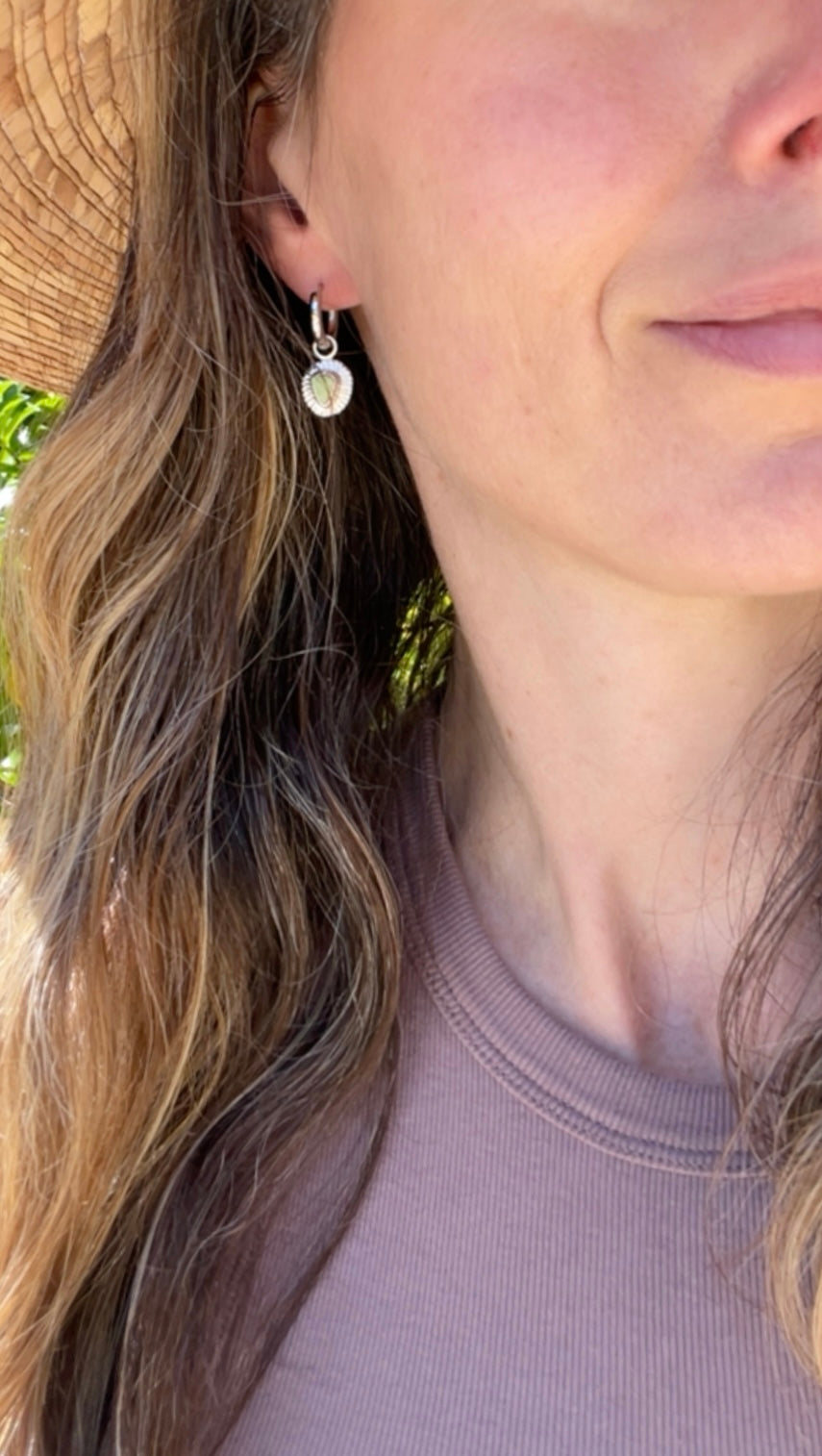 Blue Gem Turquoise Huggie Hoops