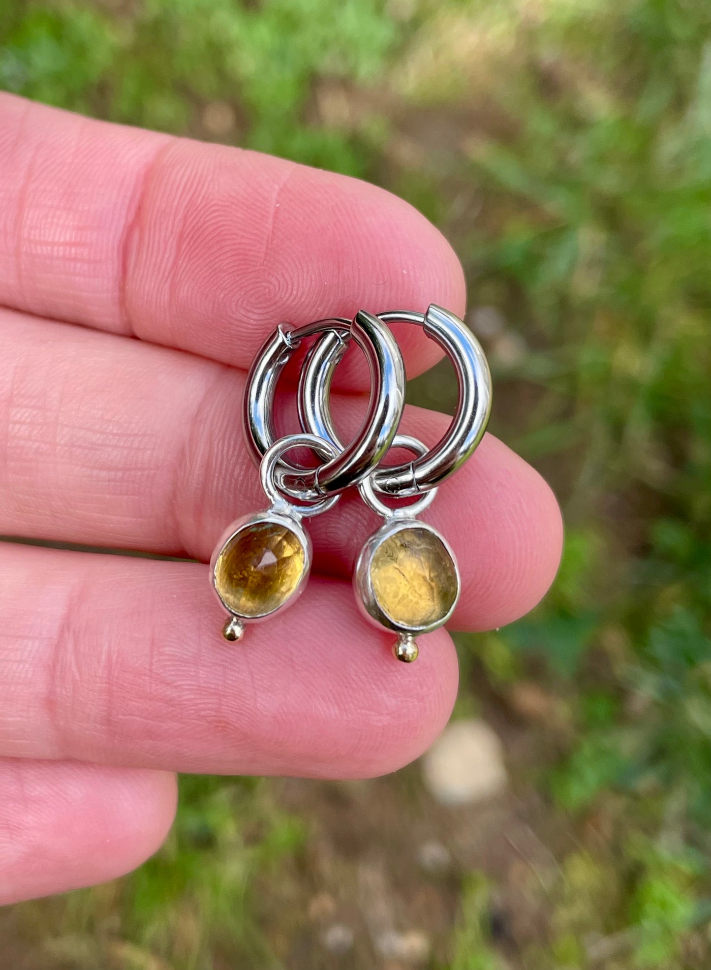 Citrine Huggie Hoop