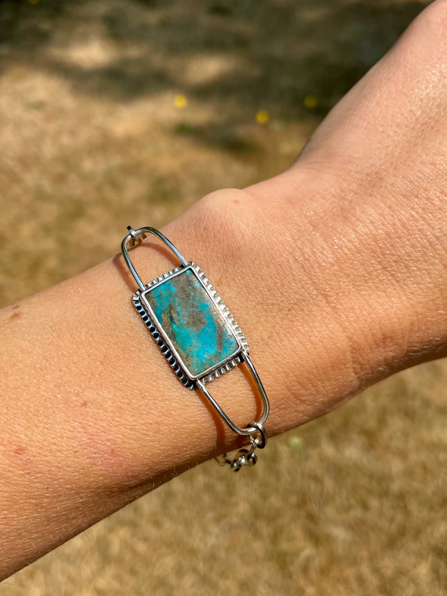 Persian Turquoise Oblong Chain Bracelet