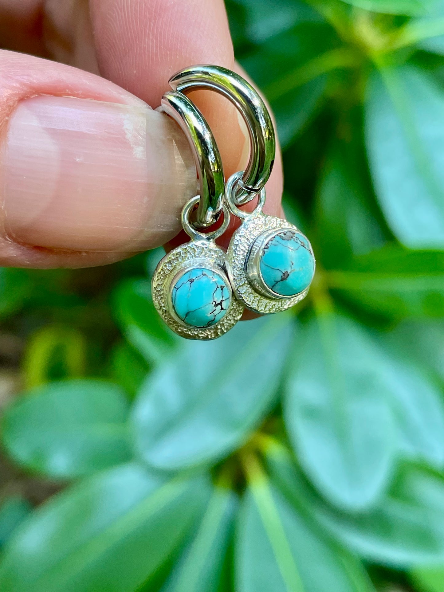 Carlin Nevada Turquoise Huggie Hoops 2