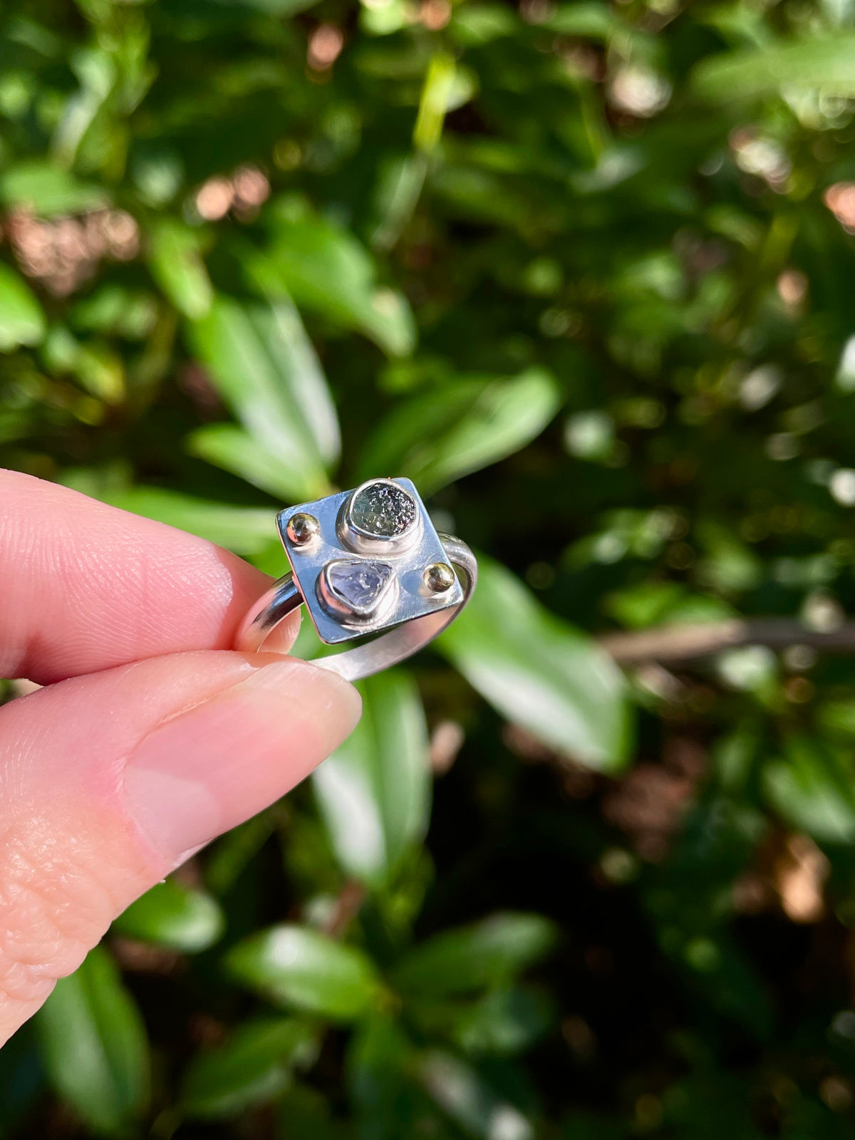 Montana Sapphire Dice Ring size 8.25