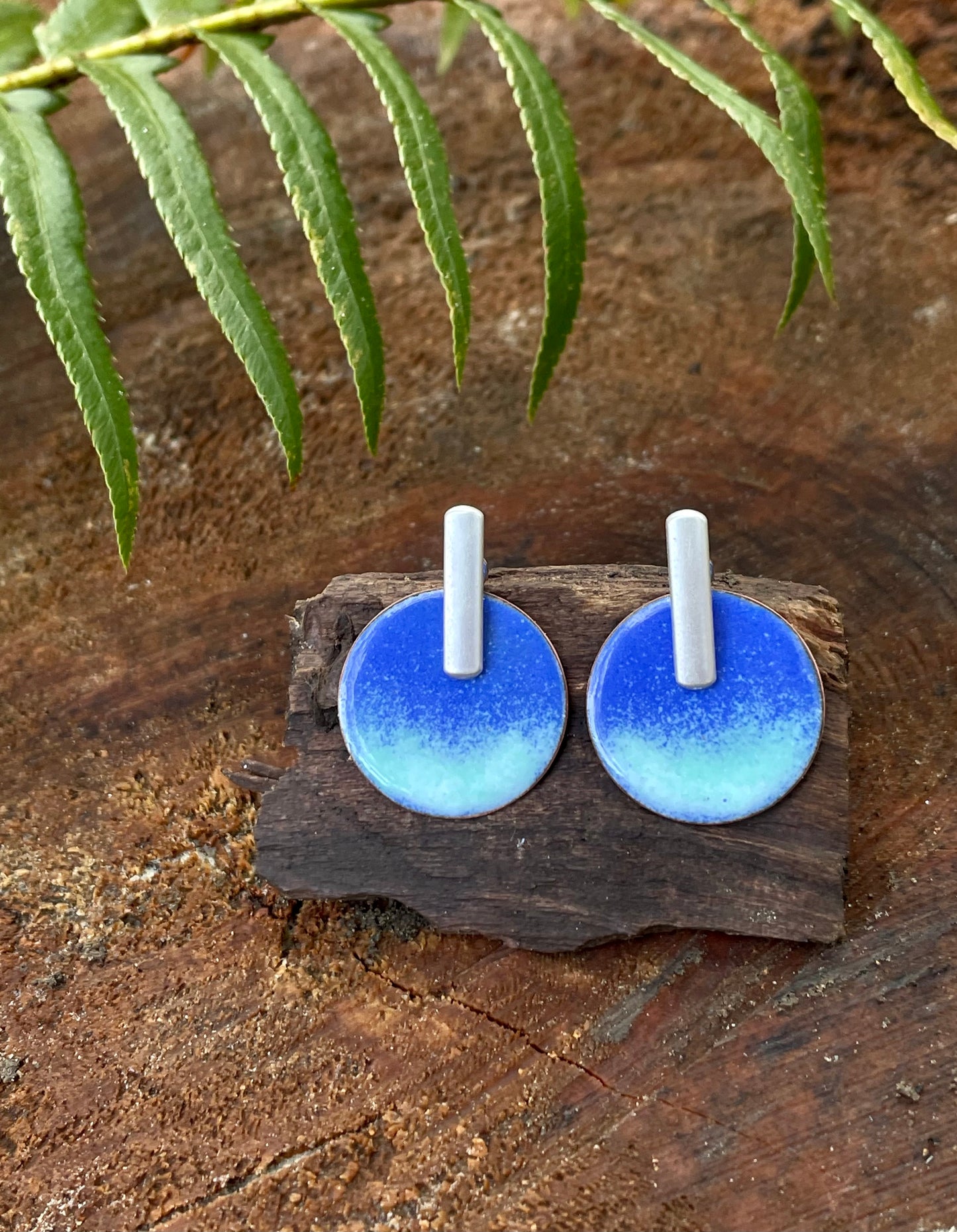 Enameled round and pointy Earrings