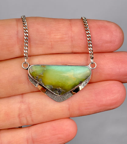 Sterling and Gold Variscite Necklace