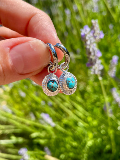 Carlin Nevada Turquoise Huggie Hoops