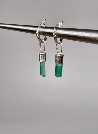 Tourmaline Huggie Hoop Earrings