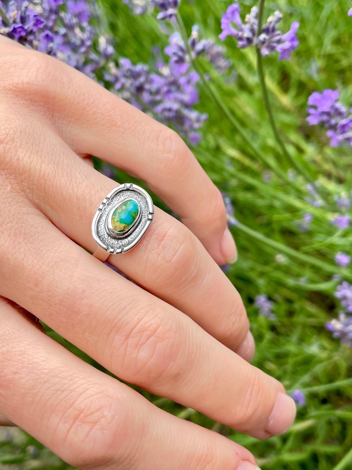 Sterling Silver Royston Turquoise ring size 7.5