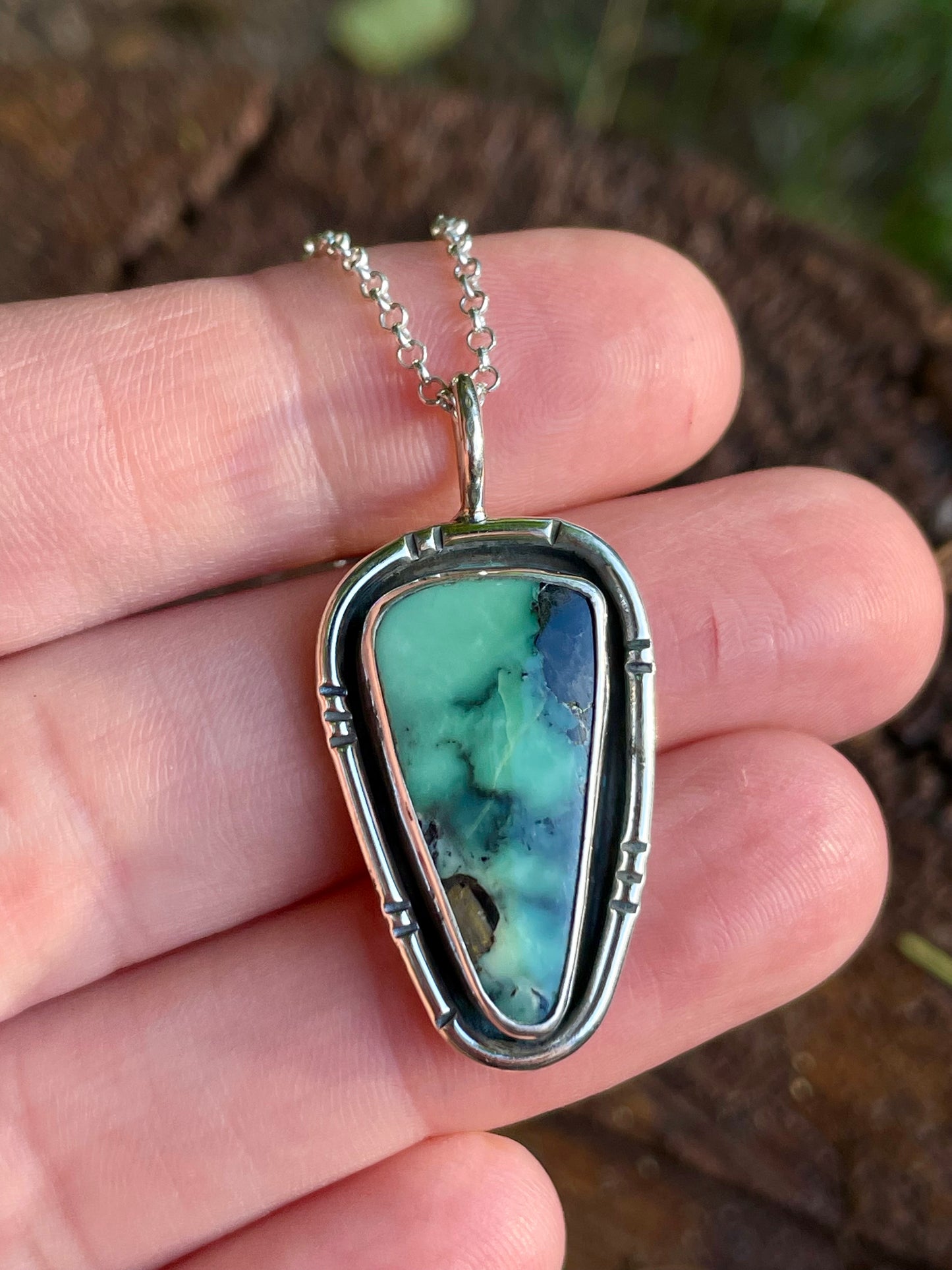 Textured Variscite Pendant