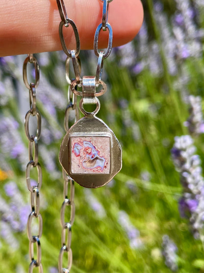 Mexican Fire Opal inlay Pendant 3