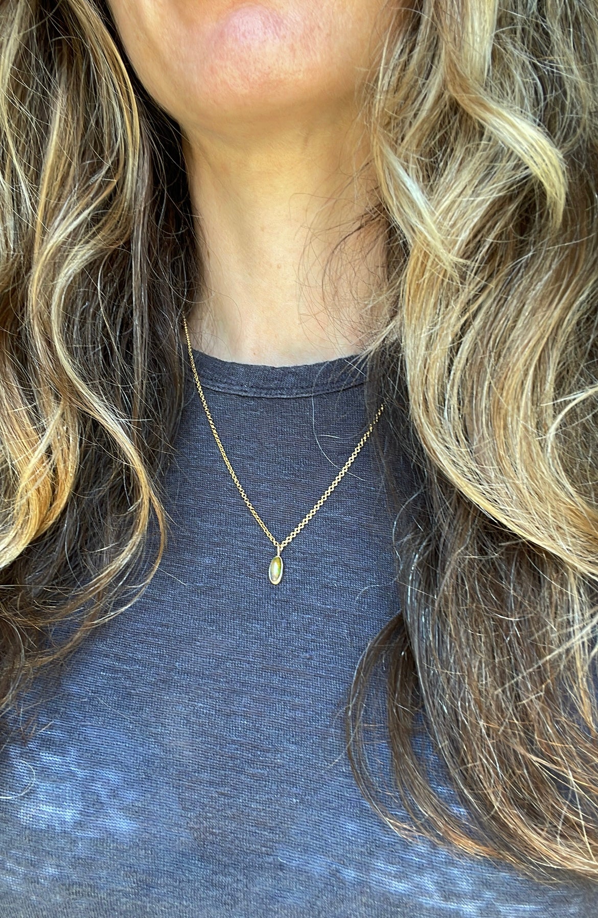 Mexican Fire Opal Pendant in 14k Gold