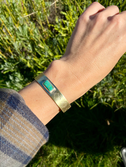 Mixed metal Turquoise Cuff 2