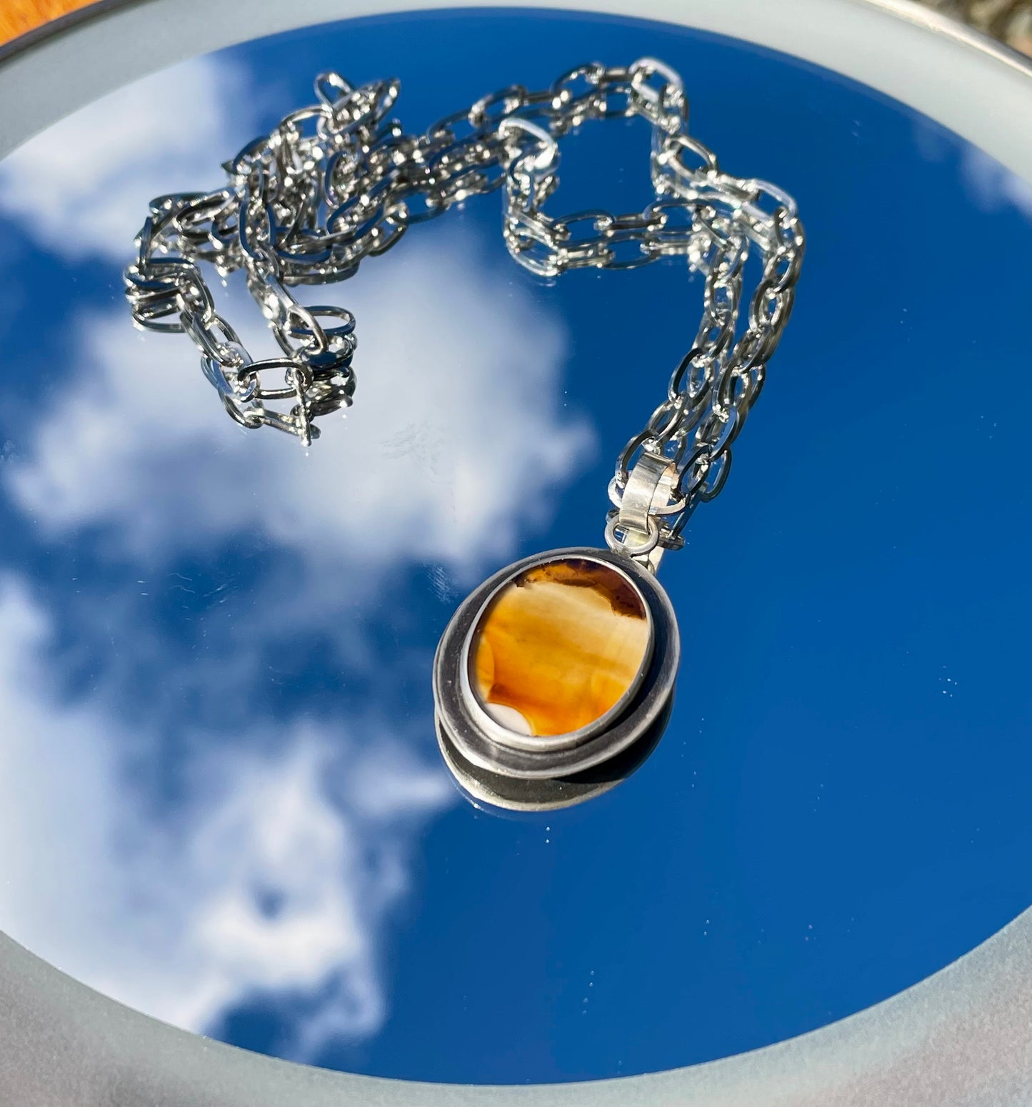 Reversible Montana Agate Pendant 2