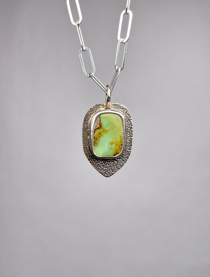 Textured Variscite Pendant