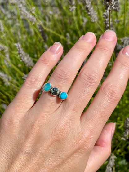 Turquoise and Opal collectors ring size 7