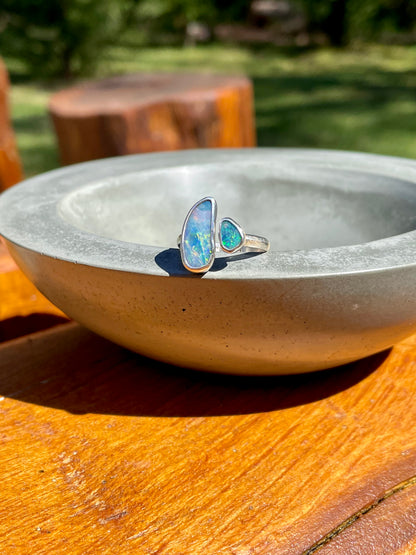 Australian Opal Split Ring Size 6.5-7.5