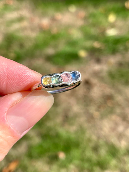 Raw Montana Sapphire Rainbow Ring 1 Size 6