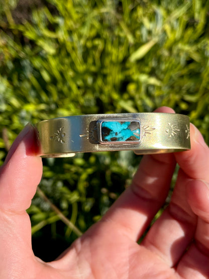 Mixed metal Turquoise Cuff 1