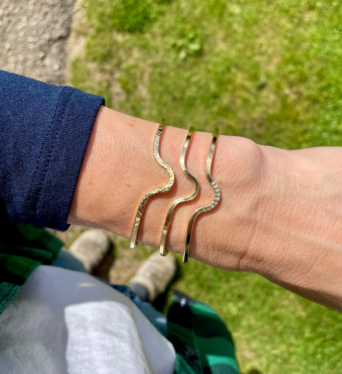 Wavy Brass stacking Cuff