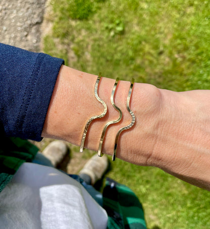 Wavy Brass stacking Cuff