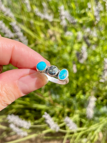 Turquoise and Opal collectors ring size 7