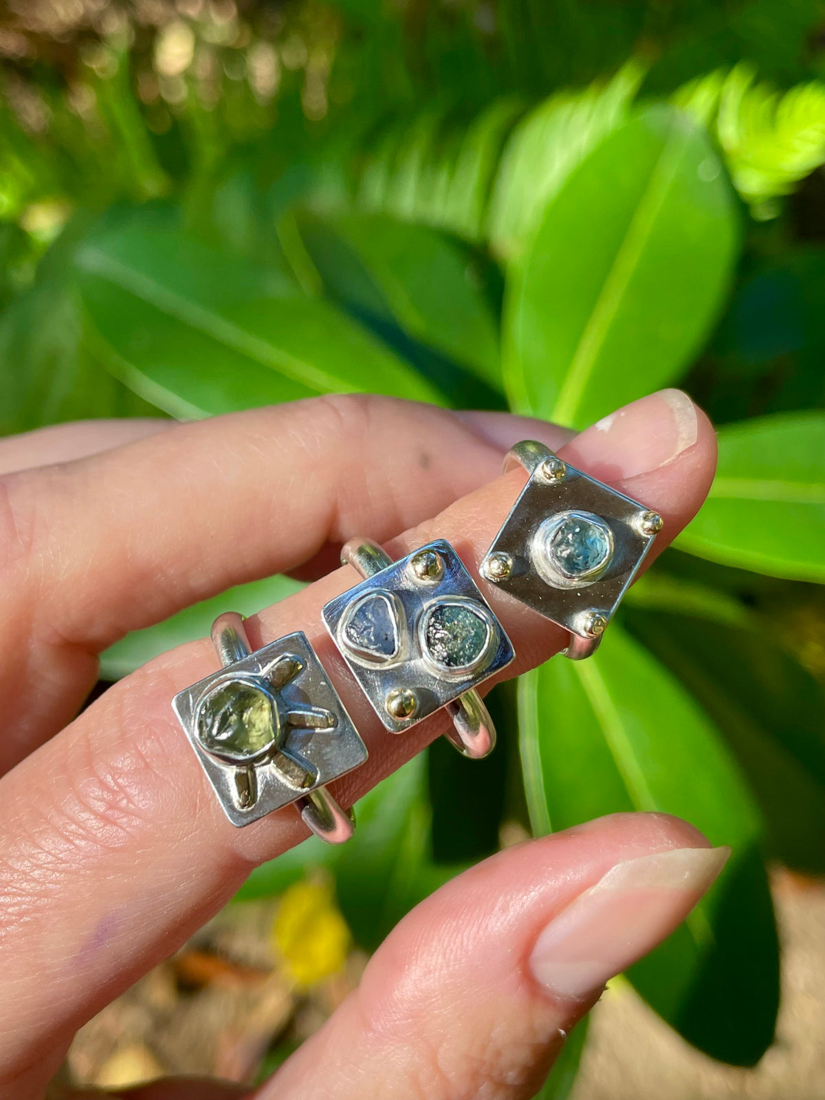 Montana Sapphire Dice Ring size 8.25