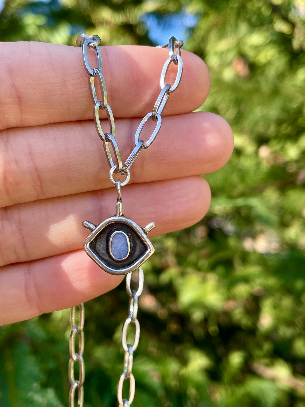 Evil eye Talisman Opal Necklace