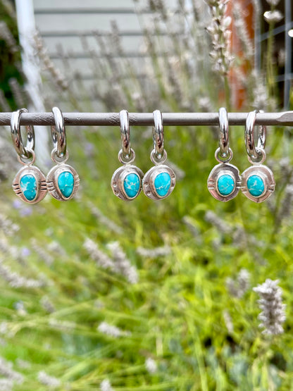 Whitewater turquoise Huggie Hoop Earrings 3