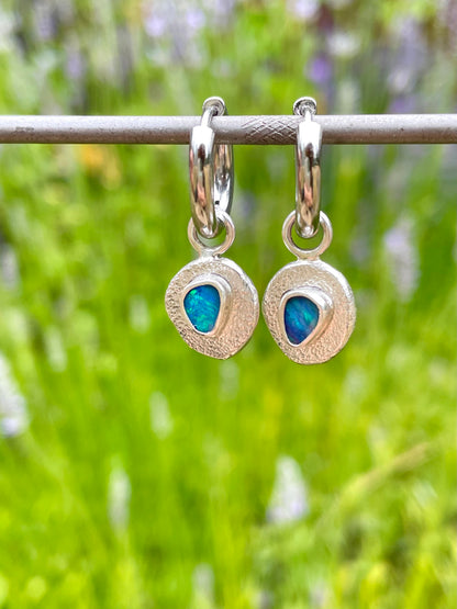 Australian Opal Huggie Hoops 2