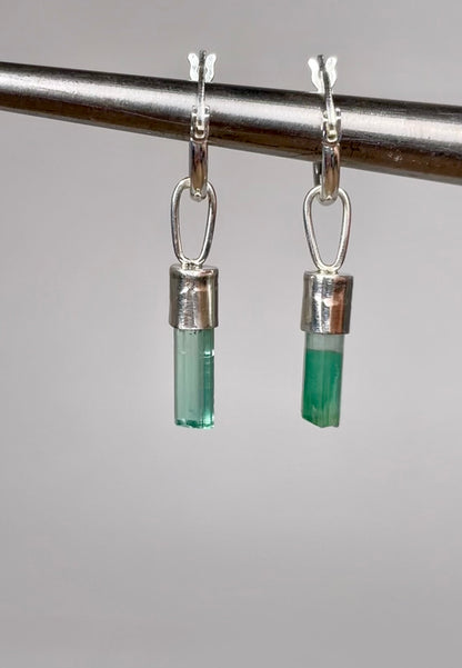 Tourmaline Huggie Hoop Earrings