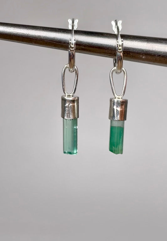 Tourmaline Huggie Hoop Earrings