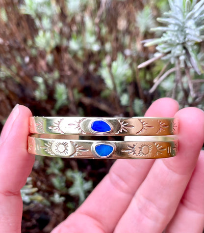 Australian Opal Brass Cuff 2