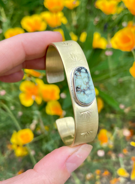 Stamped Brass Cuff with Varicsite