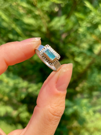 14k Gold and Sterling Tourmaline Ring size 8