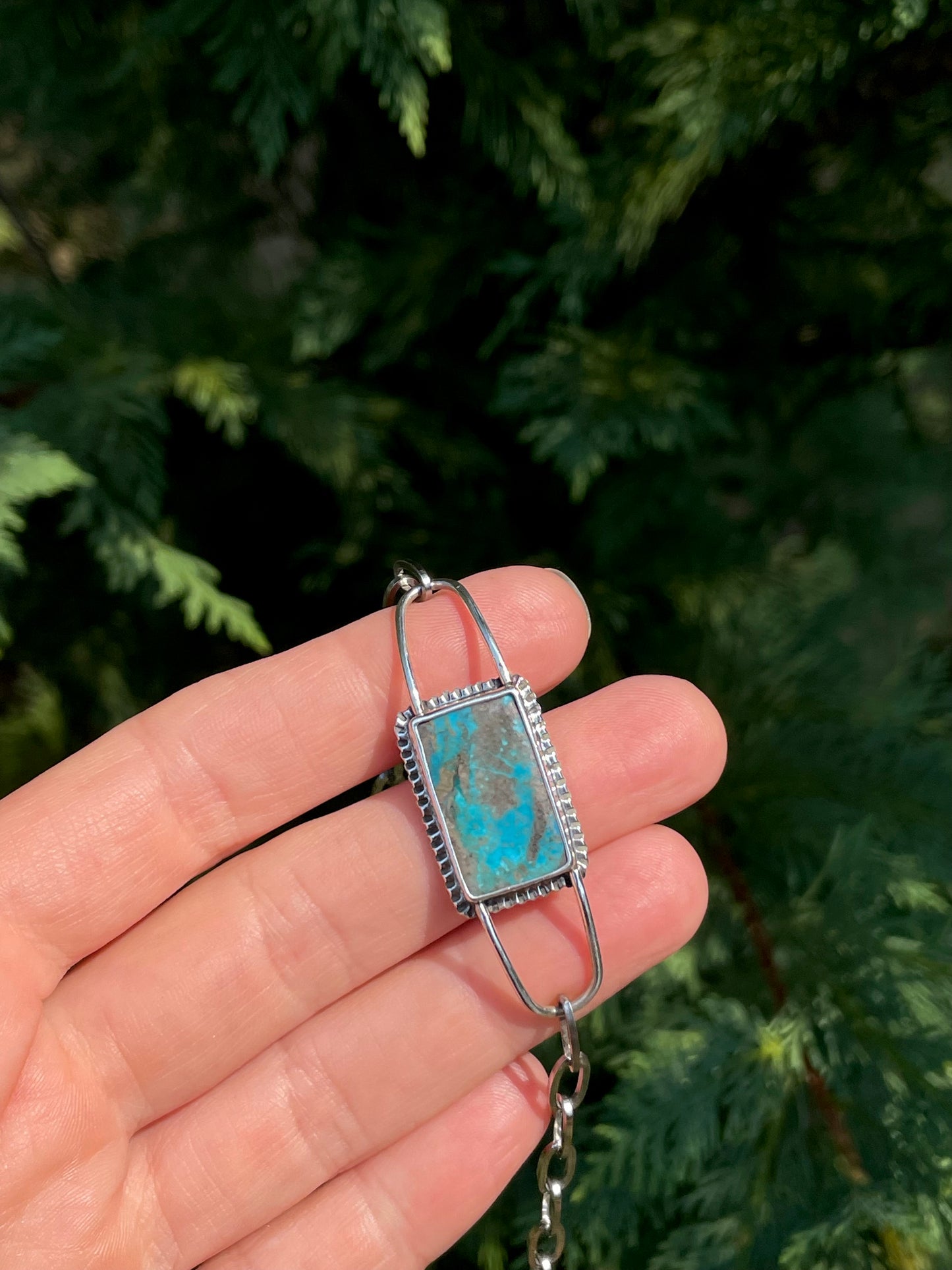 Persian Turquoise Oblong Chain Bracelet