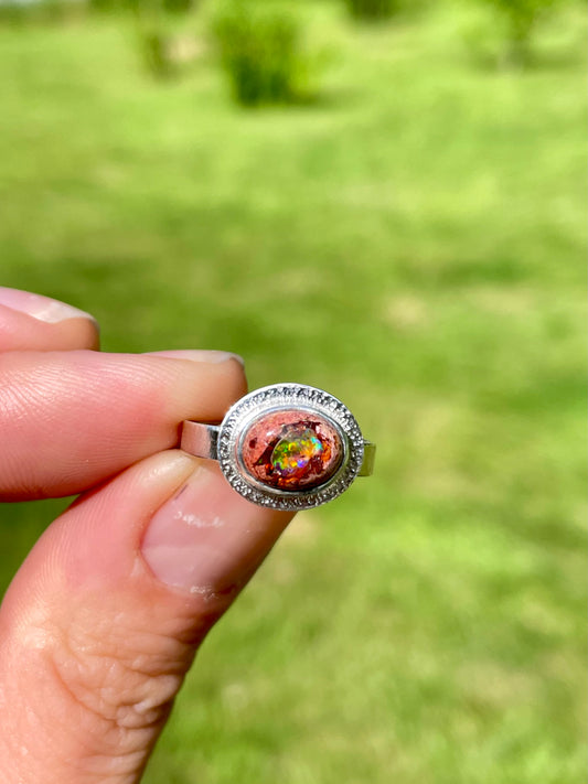 Mexican Fire Opal Ring size 6