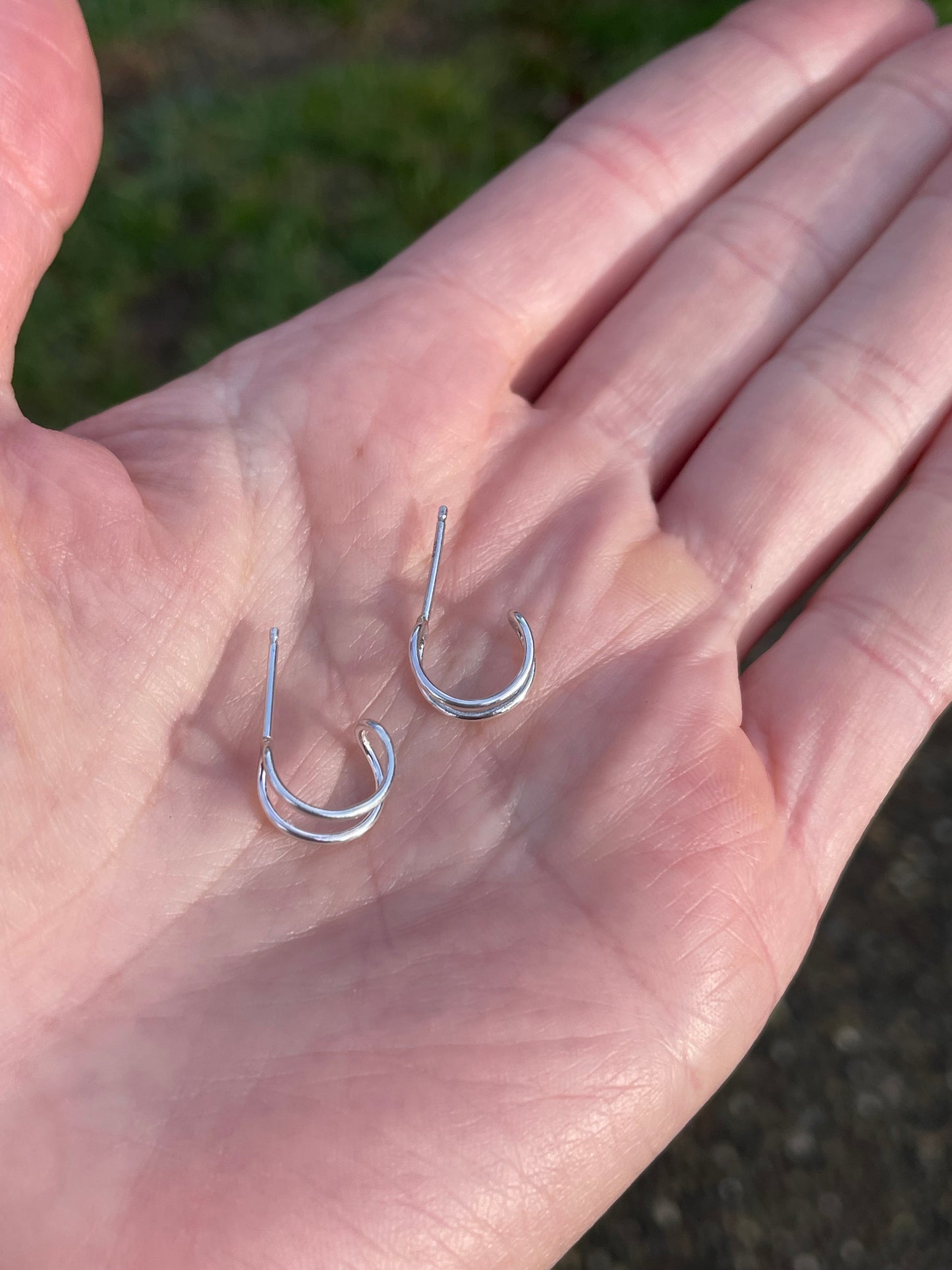 Crecsent Sterling Hoops