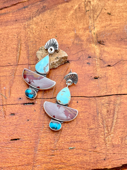 Turquoise and Jasper Earrings