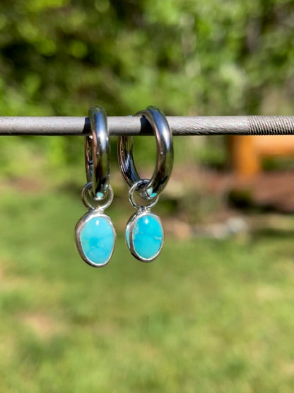 Whitewater Turquoise Huggie Hoop