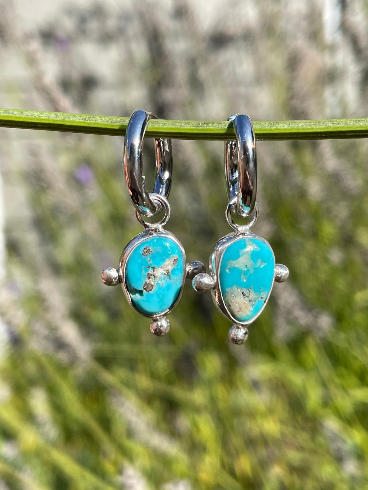 Turquoise Huggie Hoop Earrings