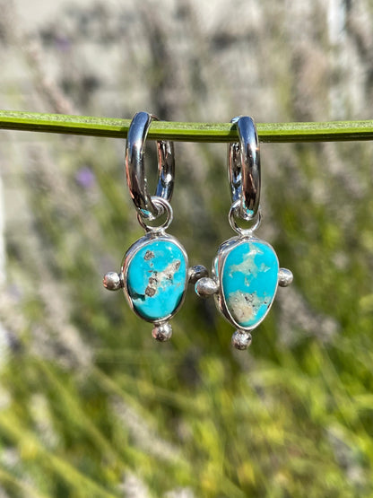 Turquoise Huggie Hoop Earrings
