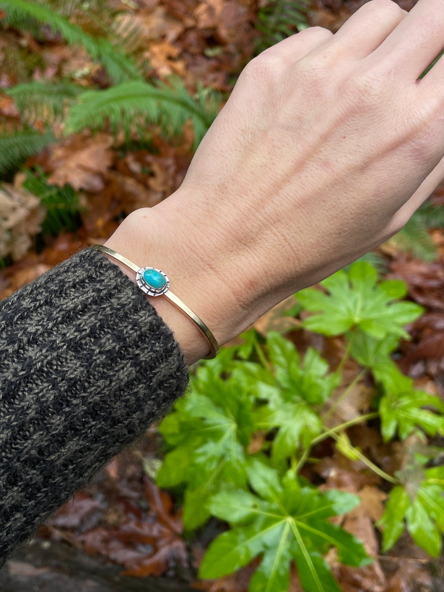 Mixed metal Turquoise Cuff 4