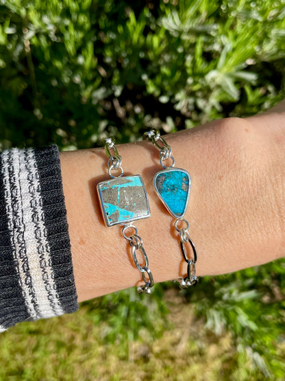 Turquoise Teardrop Chain Bracelet