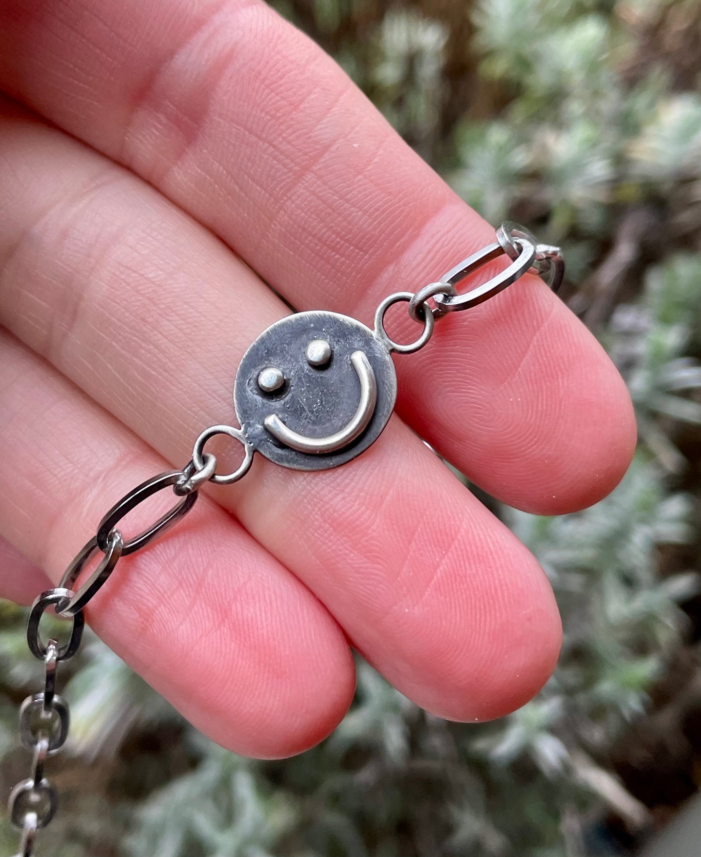 Sterling Silver Smiley Bracelet