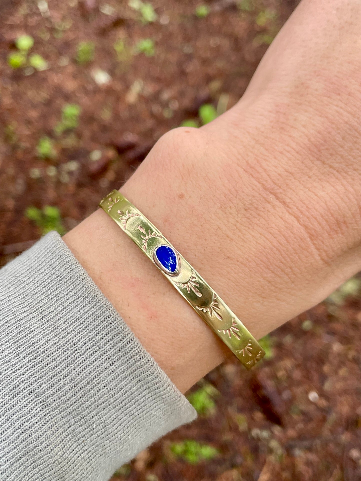 Australian Opal Brass Cuff 2