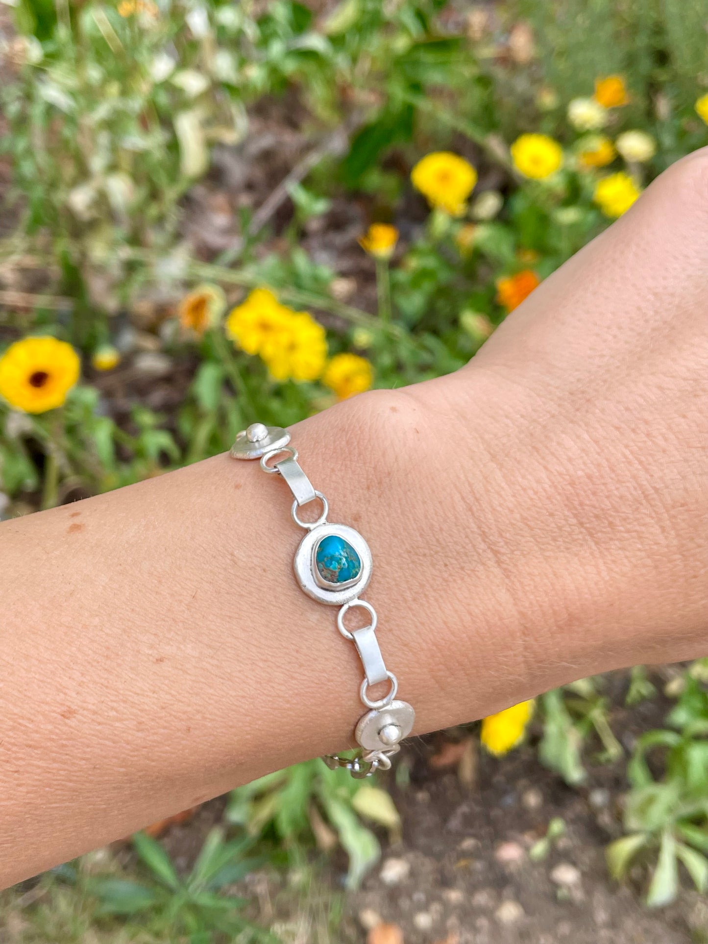 Handcrafted Turquoise Bloom Bracelet